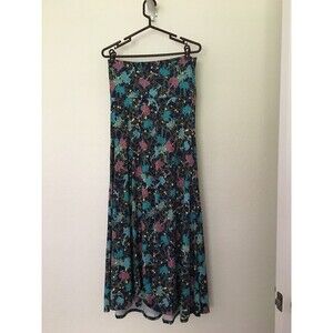 LulaRoe Maxi Long  Blue Floral Skirt  Size S